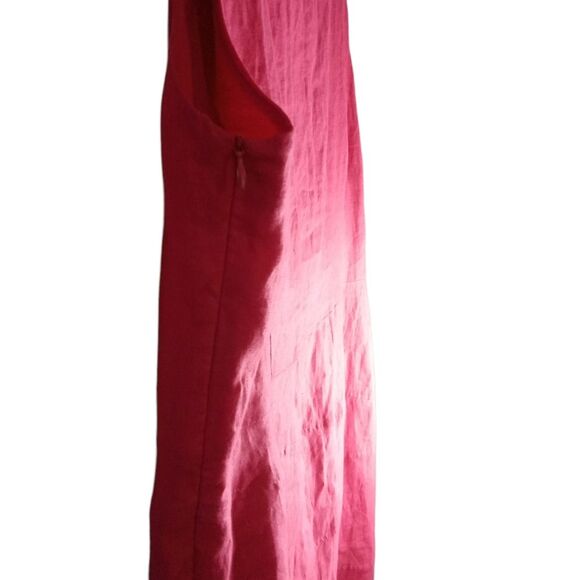 YOUR SIX SENSE 100% LINEN MAXI SLEEVELESS PINK DRESS LINING SIZE XL - Picture 2 of 5